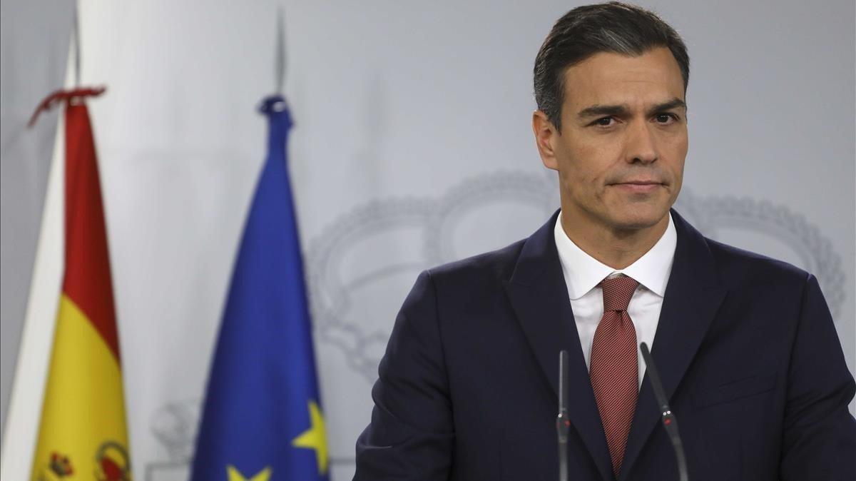 olerin45793784 spain s prime minister pedro sanchez looks on during a news 181107134758