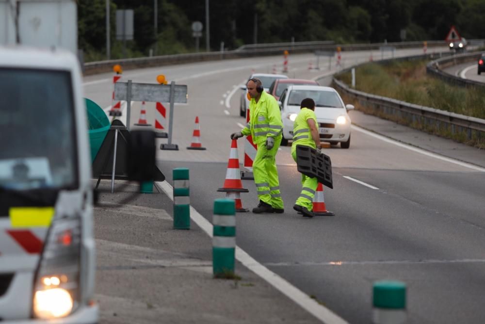 Obras en la autopista "Y" a la altura del Montico