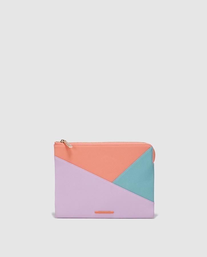 Jo & Mr Joe, cartera de mano Rilo Kiley tricolor en lila, naranja y turquesa