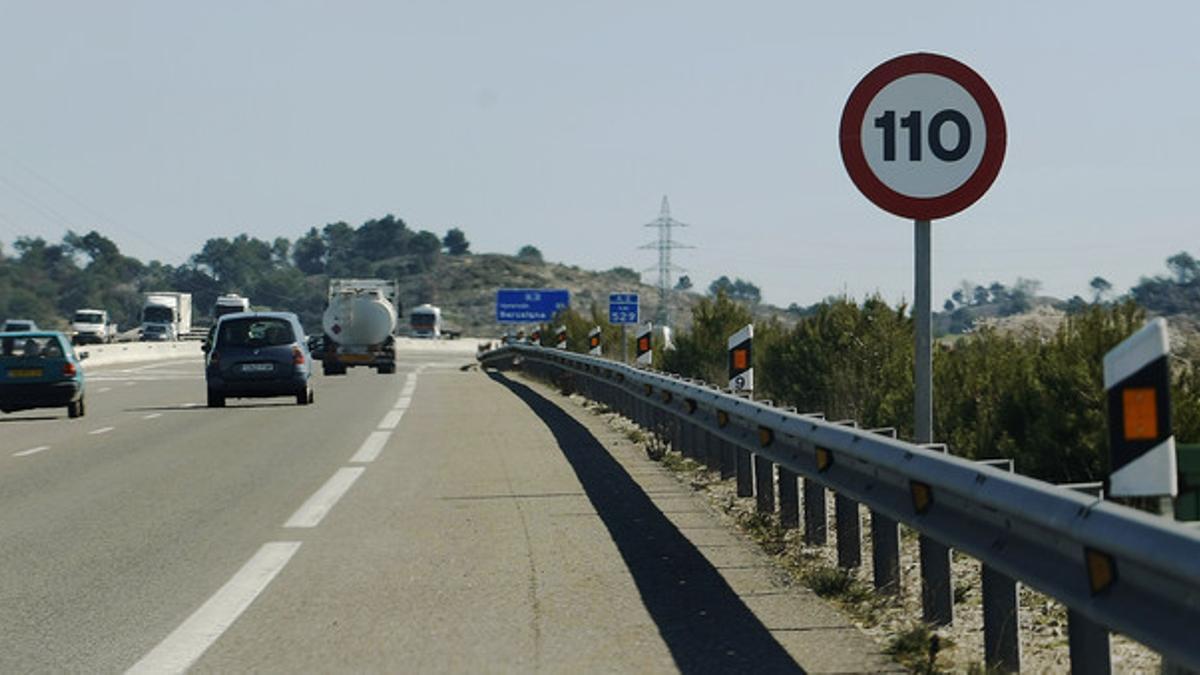 Las nuevas señales de 110 Km/h en la A-2.