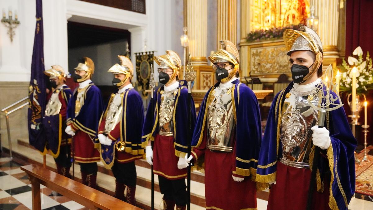 Acto del Prendimiento con canto de la sentencia por parte de la cofradía de los Sayones de Pozoblanco.