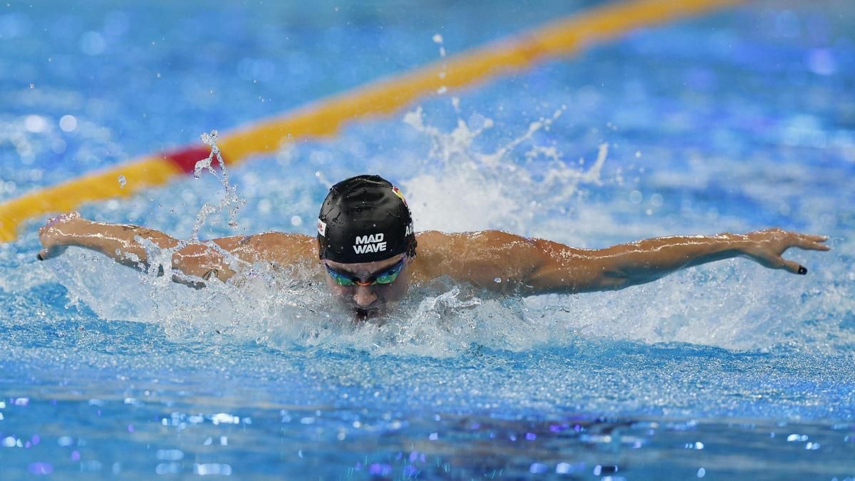 Arbidel González, en el Mundial de Natación de Doha en 2024