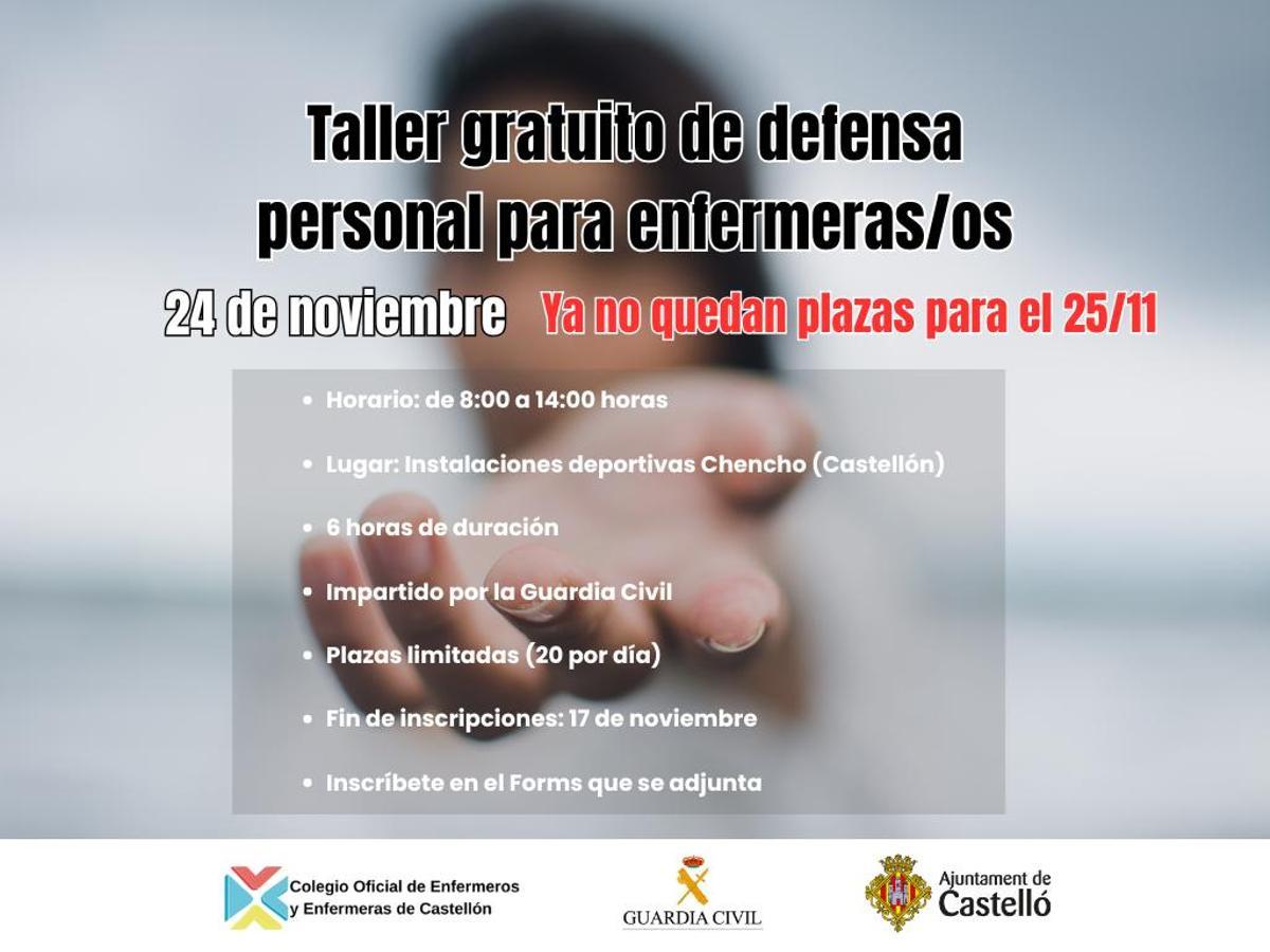 Anuncio del taller de defensa personal