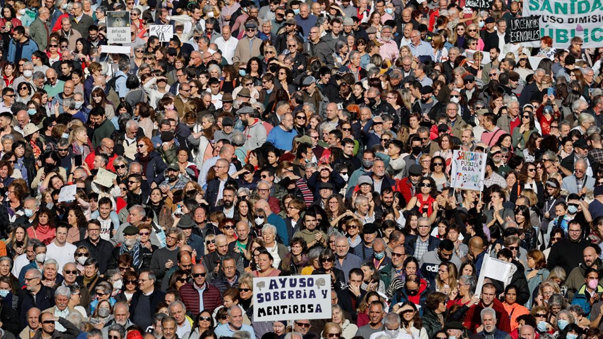 Una imagen de la marcha a favor de la sanidad pública del pasado día 13 de noviembre en Madrid.
