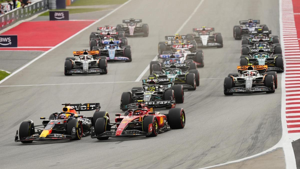 Salida del GP de España celebrado en el Circuit de Barcelona-Catalunya en Montmeló.