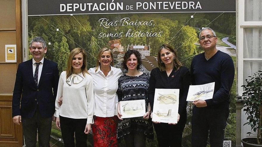 Presentación del proyecto &quot;Escavando no noso pasado: ruta arqueolóxica pola provincia de Pontevedra&quot;, ayer, en la Diputación. // FDV