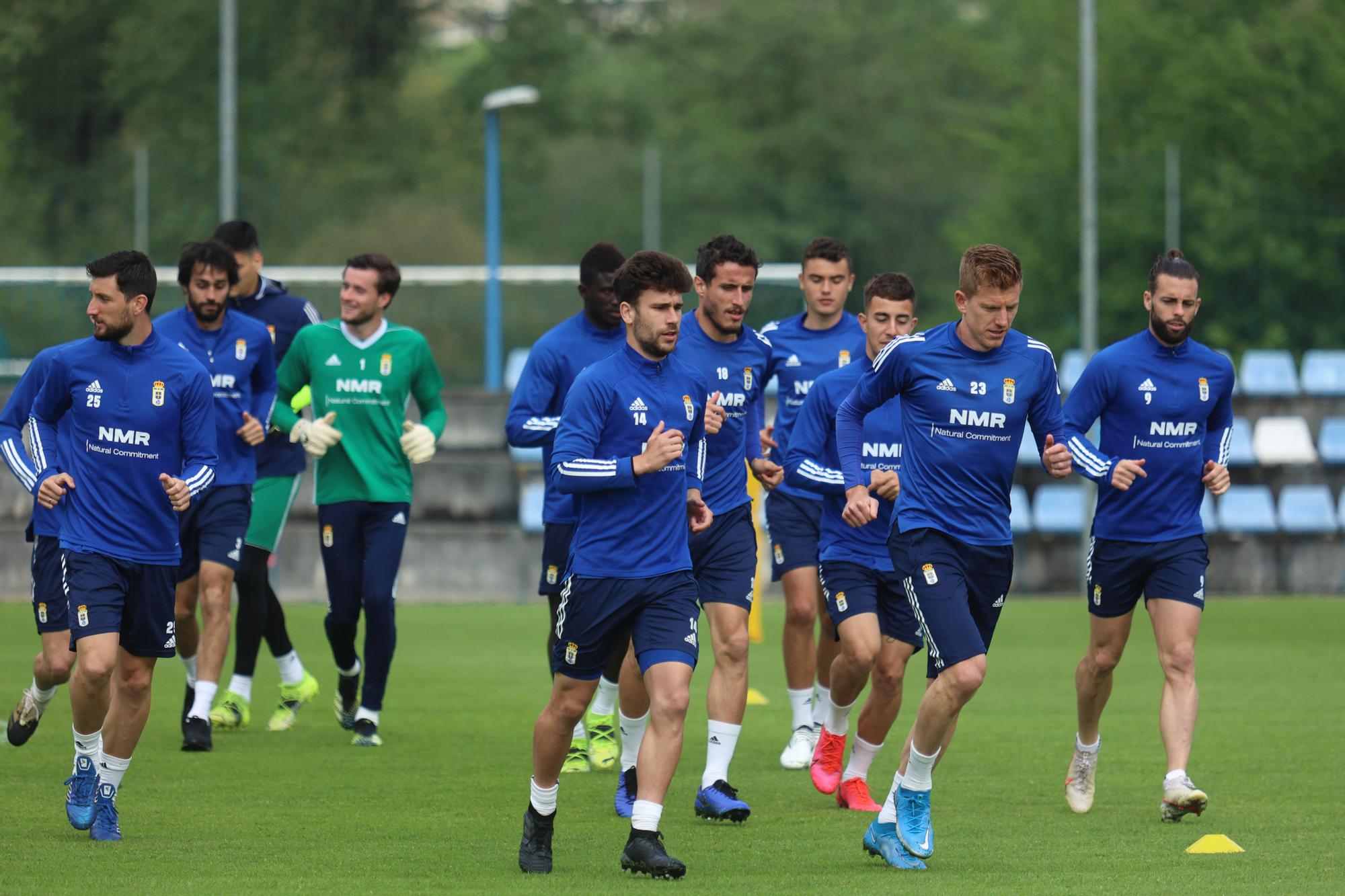 El entrenamiento del Oviedo tras perder en Girona