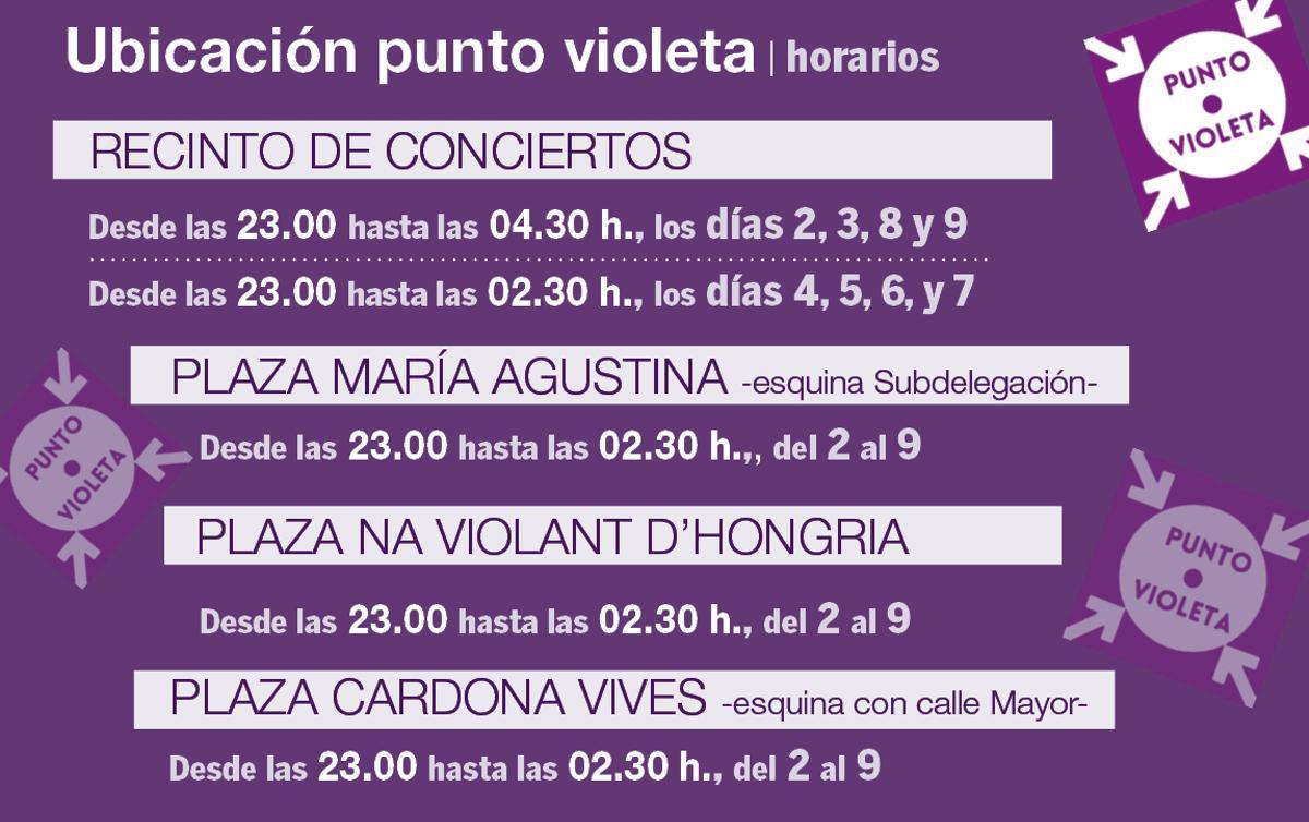 Puntos violeta durante las próximas fiestas de la Magdalena de Castelló.