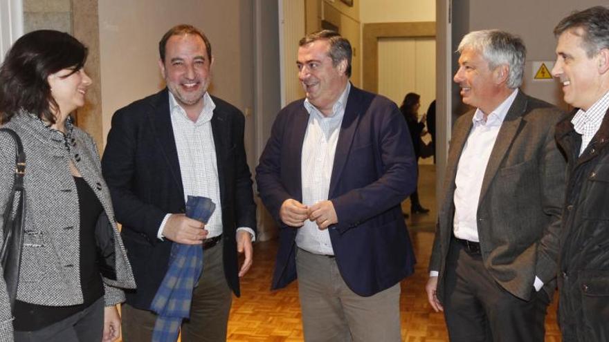 Alguns dels dirigents d´Unió, aquest divendres abans de començar l´assemblea.