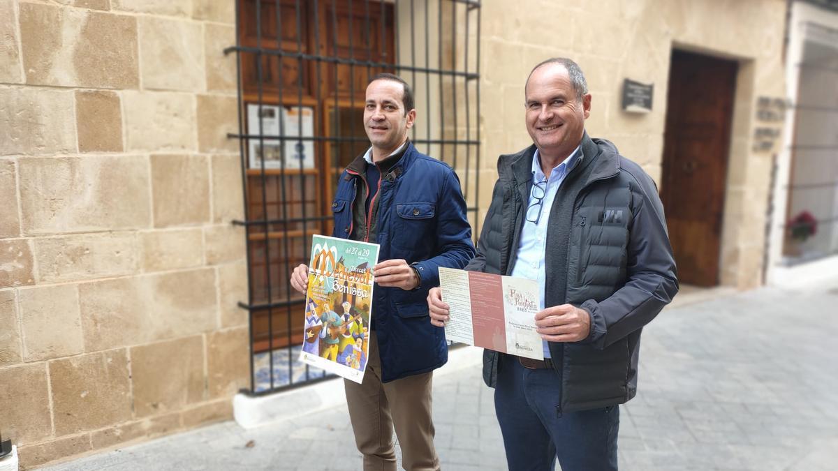El alcalde de Benissa y el concejal de Festejos presentaron la Fira i Porrat de Sant Antoni 2023 el pasado 15 de enero.