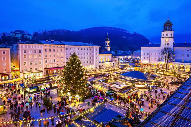 Nieve, luces y mercadillos en Salzburg