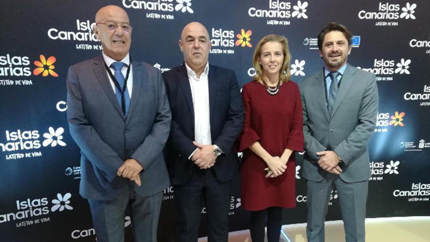 Los presidentes de las cuatro patronales hotelaras canarias.