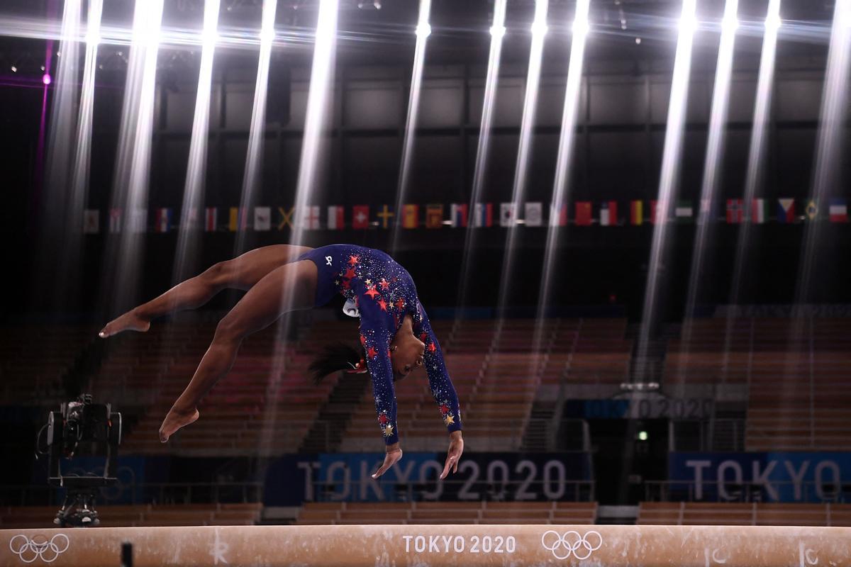 La gimnasta, en una prueba el 25 de julio.