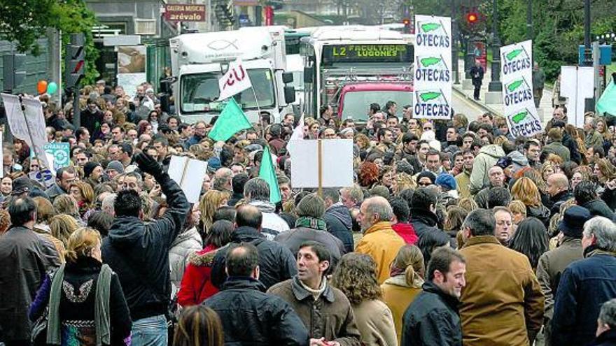 Movilización de la enseñanza concertada en Oviedo, en enero de este año.