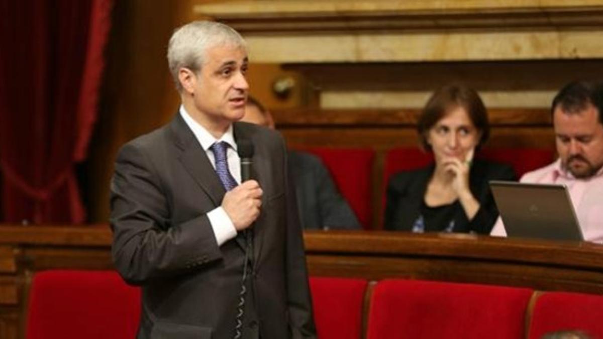 El 'conseller' de Justícia, Germà Gordó, en el pleno del Parlament celebrado este miércoles.
