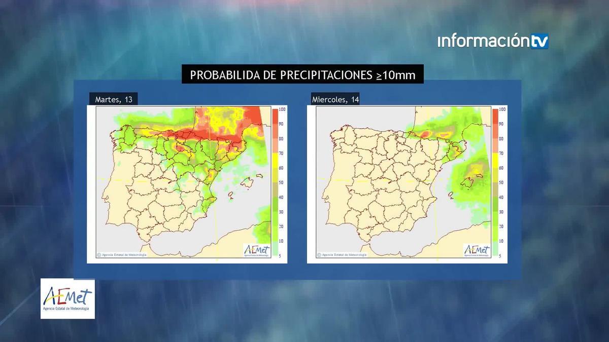 Aviso amarillo por lluvias y tormenta para el martes en la provincia de Alicante