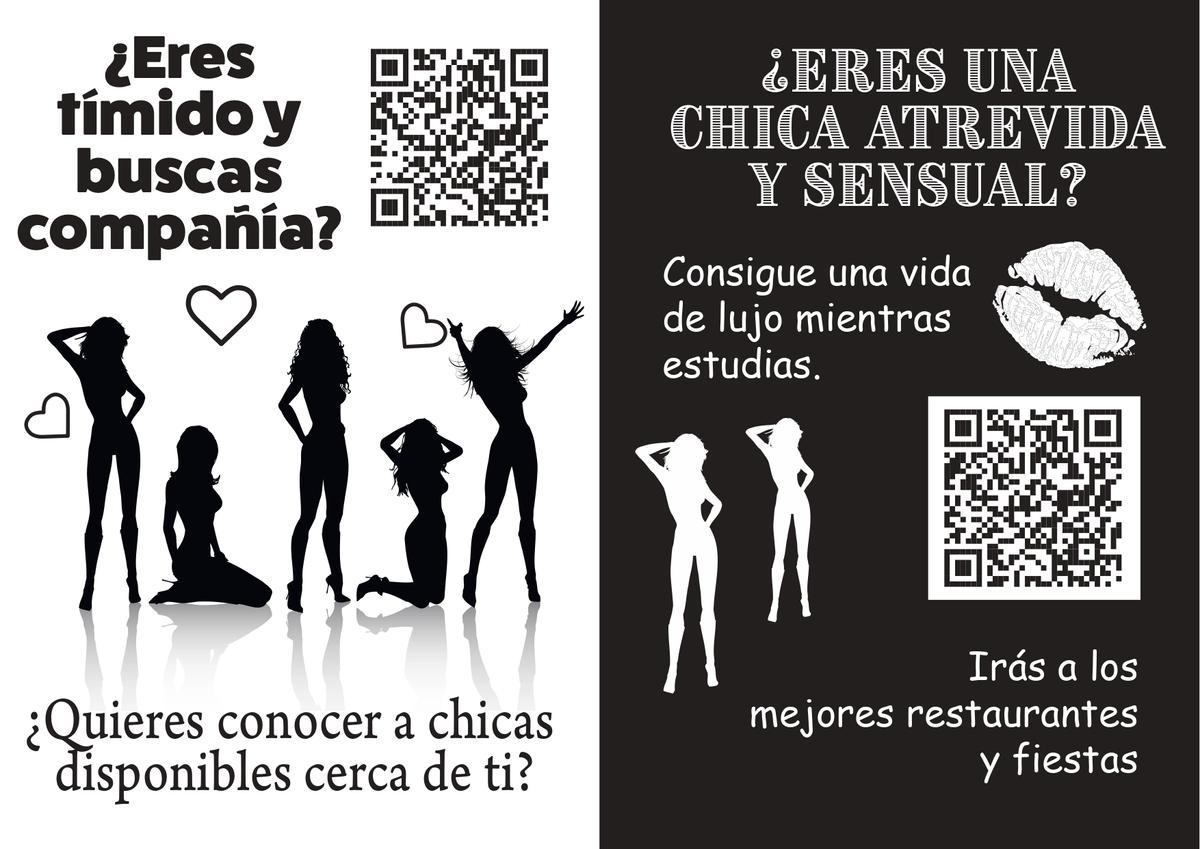 Uno de los carteles de la campaña colocados en Picassent con un anuncio falso que esconde una situación de prostitución.