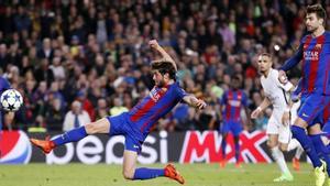 Sergi Roberto marcó el recordado gol de la remontada al PSG en el Camp Nou