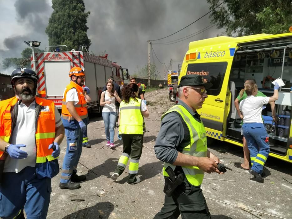 Explosión en un almacén pirotécnico en Tui