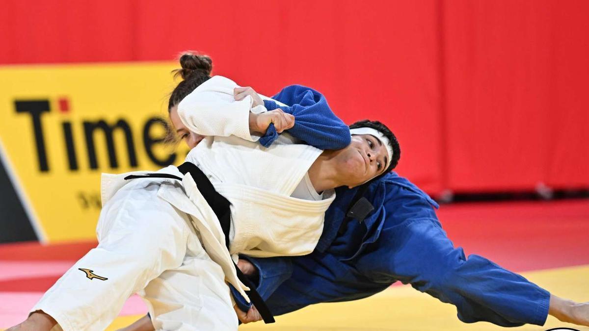 Julia Figueroa, durante un combate en el Grand Slam de Tokio