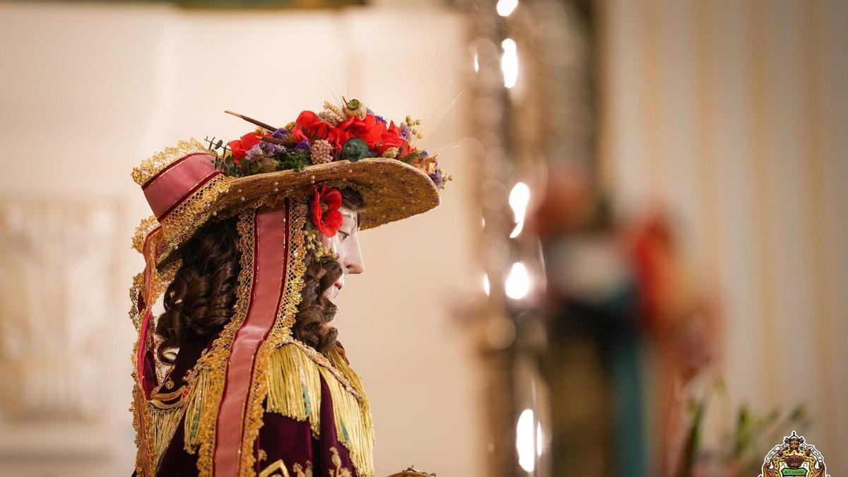 La Virgen del Rocío, en su santuario, durante una de las eucaristías dentro del Triduo del Rocío Chico