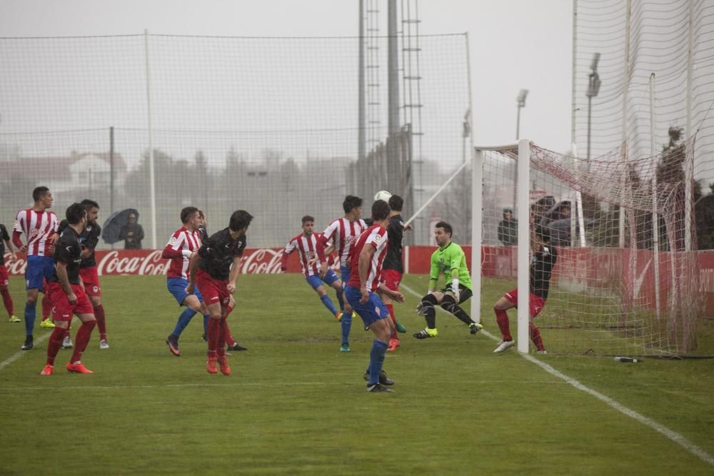 El partido entre el Sporting B y el Langreo, en imágenes