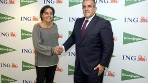 Almudena Román (ING) y Víctor del Pozo (El Corte Inlgés).