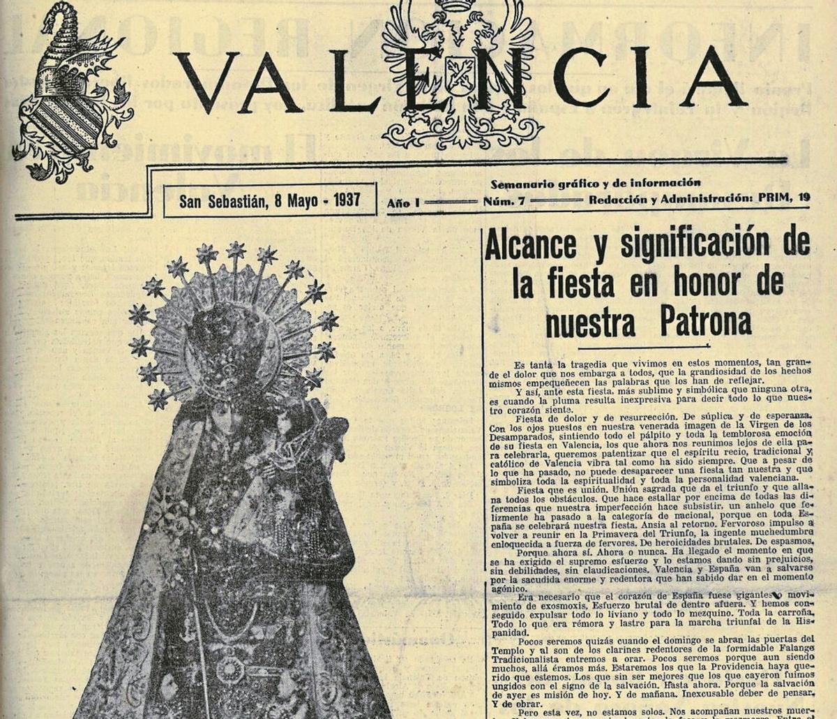 Una portada del setmanari ‘Valencia’ amb referències catòliques