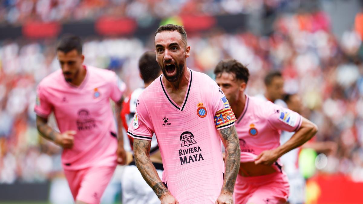 Sergi Darder celebra un gol con el Espanyol.