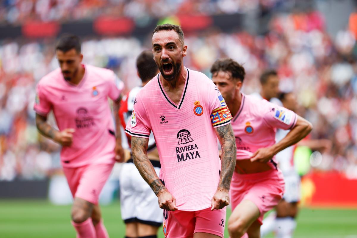 Sergi Darder celebra un gol con el Espanyol.