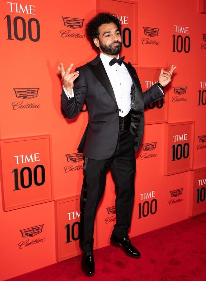 El jugador egipcio de fútbol Mohamed Salah llega a la gala anual Time 100 en el Frederick P. Rose Hall del Lincoln Center, Nueva York (EE. UU.). El evento coincide con la lista anual de la revista Time de las 100 personas más influyentes del mundo.