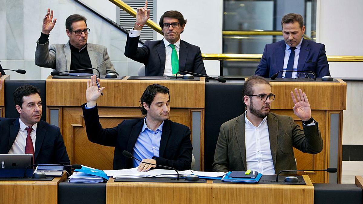 Diputados del PP en un pleno celebrado antes de la pandemia. | INFORMACIÓN