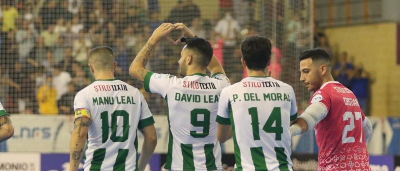 David Leal celebra el primer gol del Córdoba al Barça en la temporada 19-20.