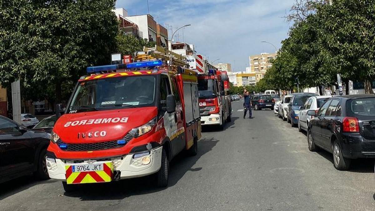 Bomberos desplegados en las calles de Sevilla
