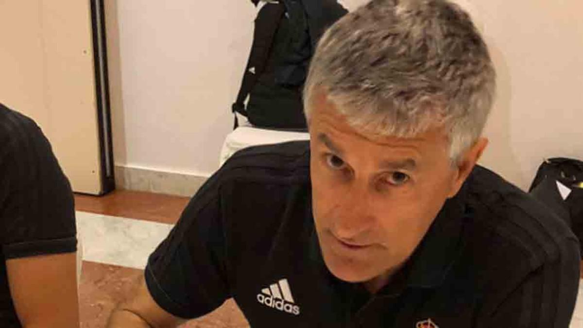 Quique Setién, horas antes del derbi