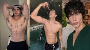 Izquierda a derecha, los influencers de looksmaxxing Clavicular, Kareem Shami y Hullo.