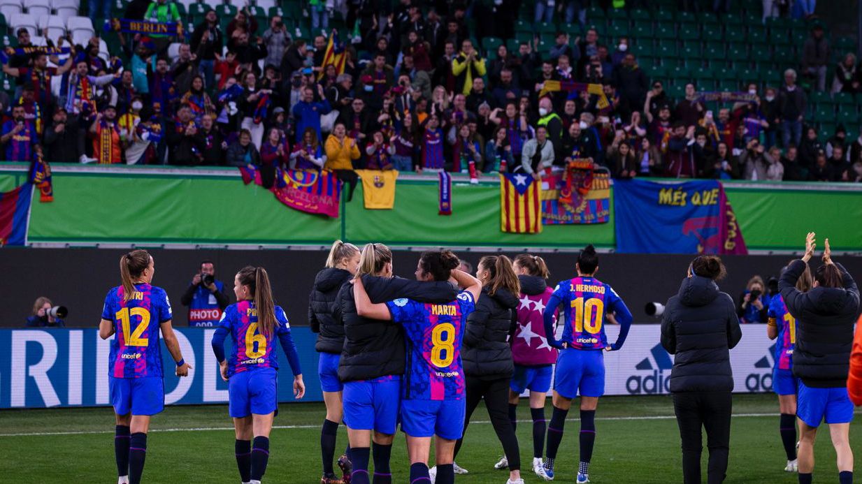 Aficionados del FC Barcelona desplazados a Wolfsburgo en la semifinal de la Champions