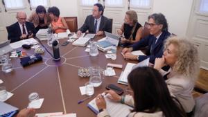 El fiscal general del Estado, Álvaro García Ortiz (c), durante el primer pleno del Consejo Fiscal bajo su presidencia.