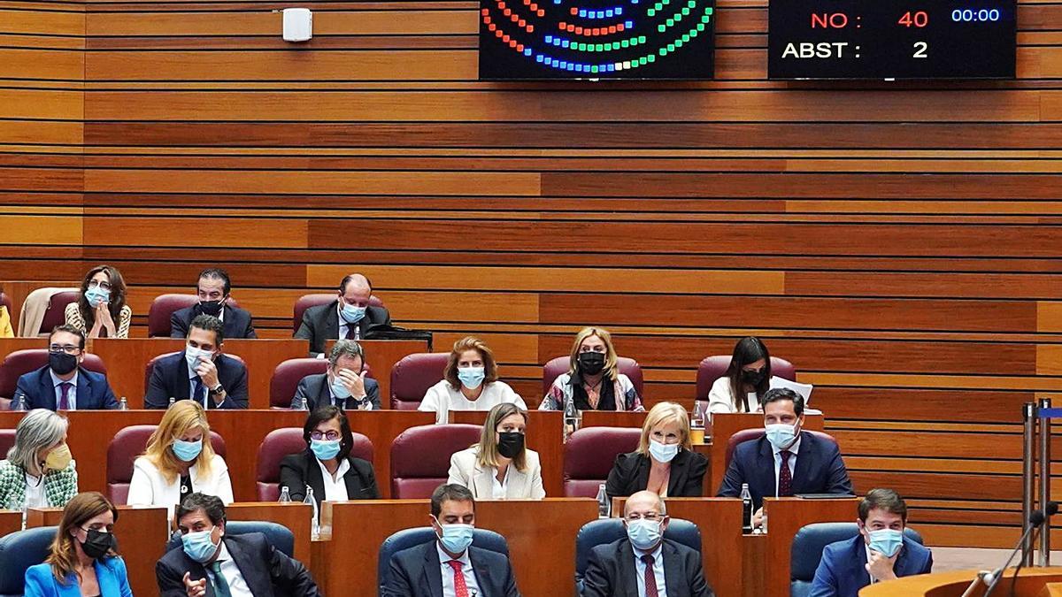 Votación ayer en el pleno de las Cortes de Castilla y León. | Ical