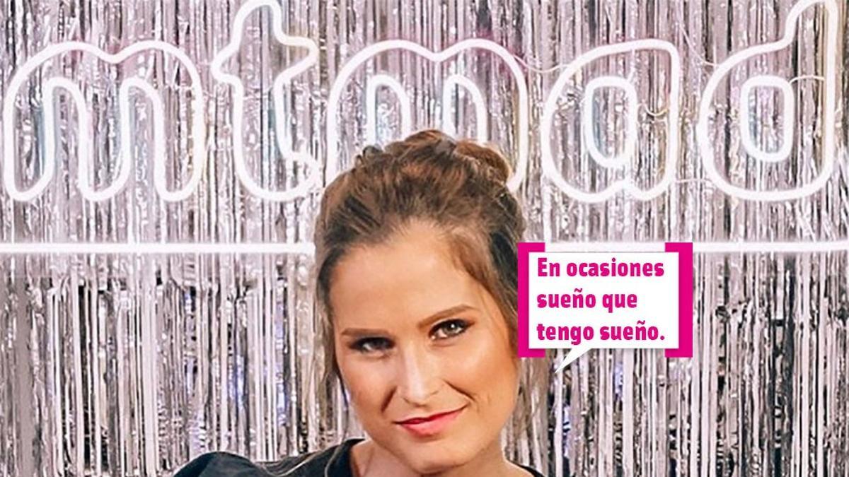 Verdeliss con bocadillo: "En ocasiones sueño que tengo sueño" con fondo de 'Mtmad'