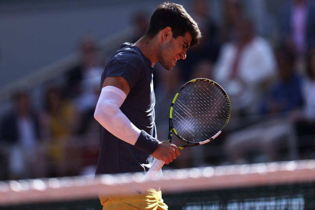 Carlos Alcaraz, en la final de Roland Garros.