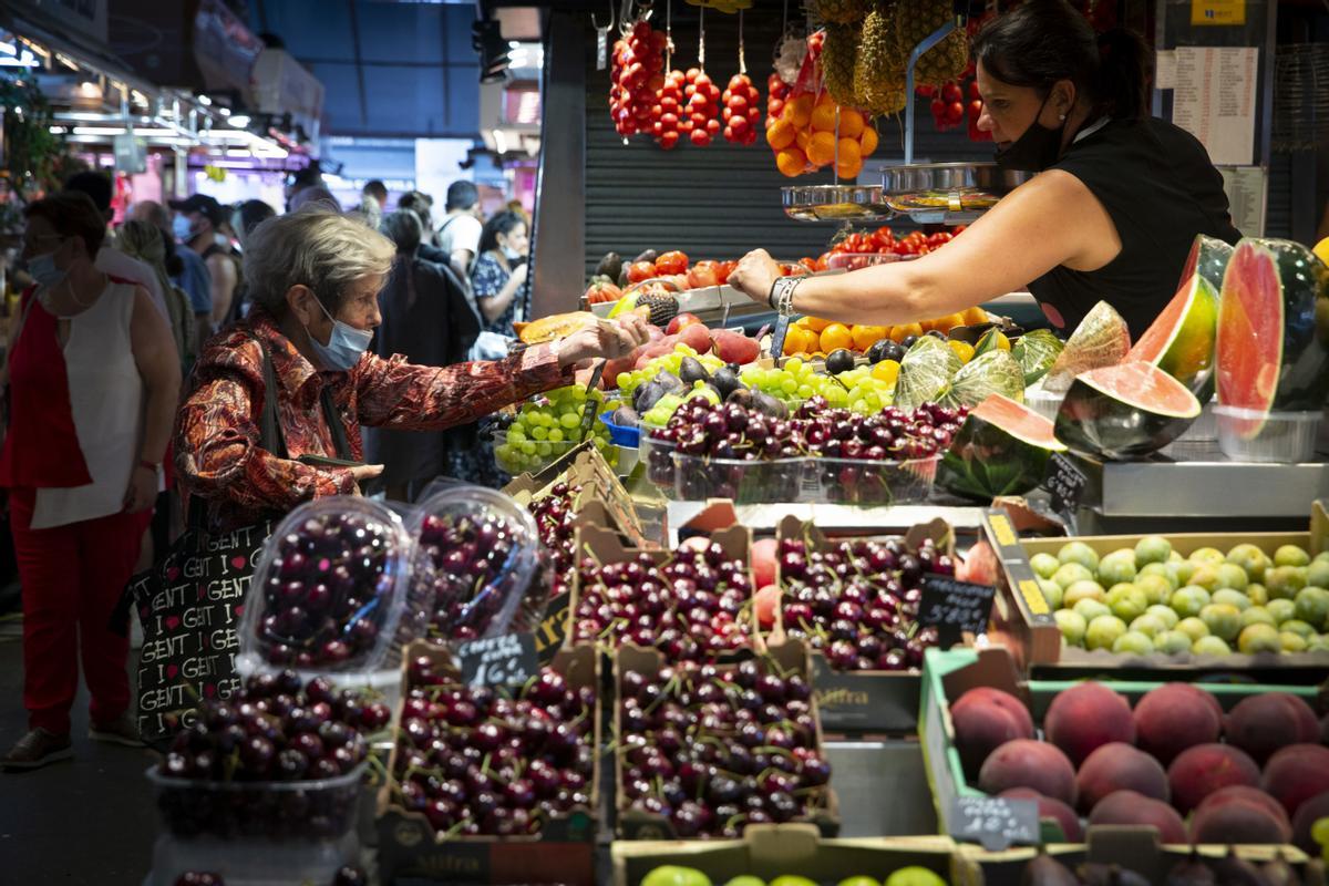 Una de las paradas del mercado de la Boqueria. 