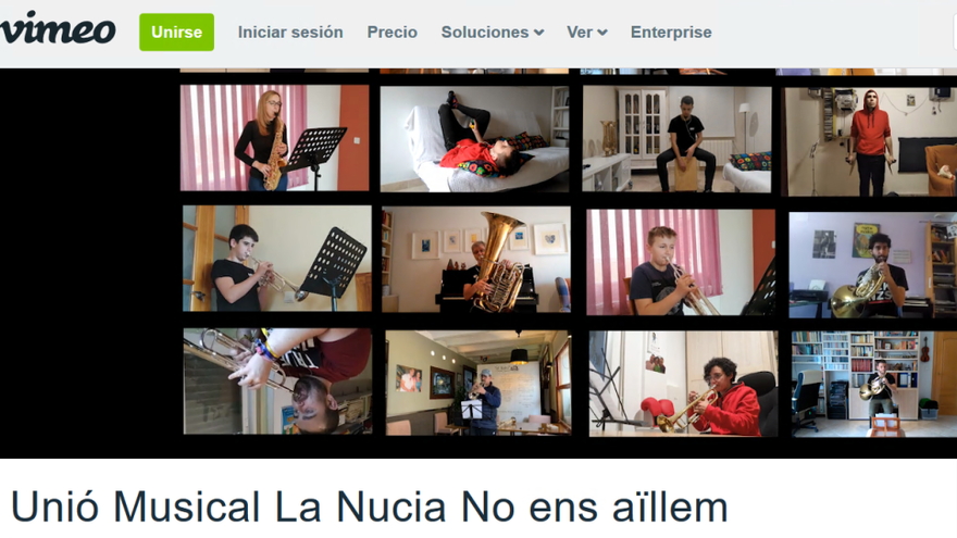 Captura de pantalla del vídeo publicado por la Unió Musical de La Nucía