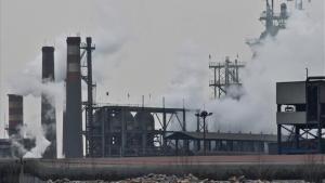 Zona industrial en la ciudad china de Tangshan, una de las más contaminadas de la región de Hebei.