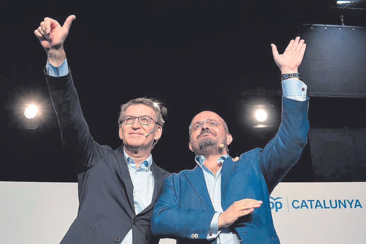 Alberto Núñez Feijóo, acompañado de Alejandro Fernández,