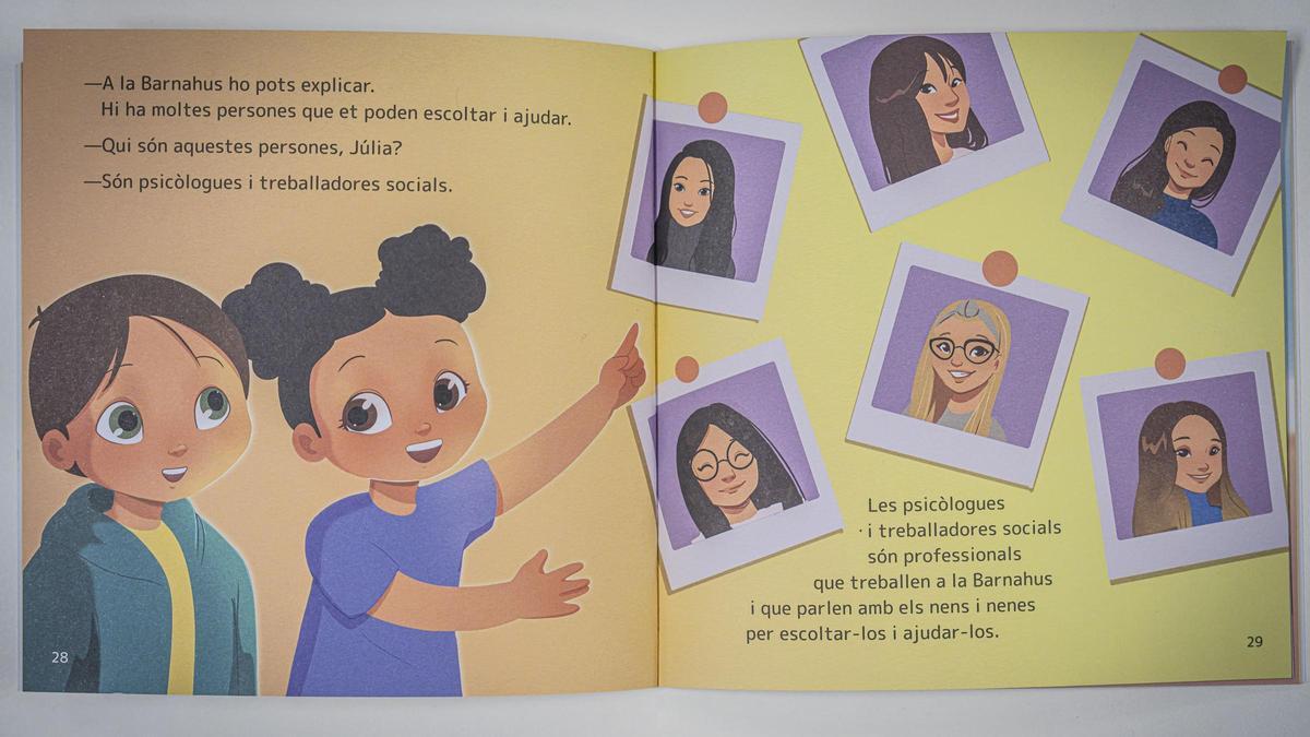 Los trabajadores de Barnahus con los que hablan los niños, según el libro infantil.