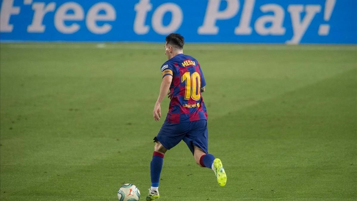 Leo Messi durante un partido ante el Atlético