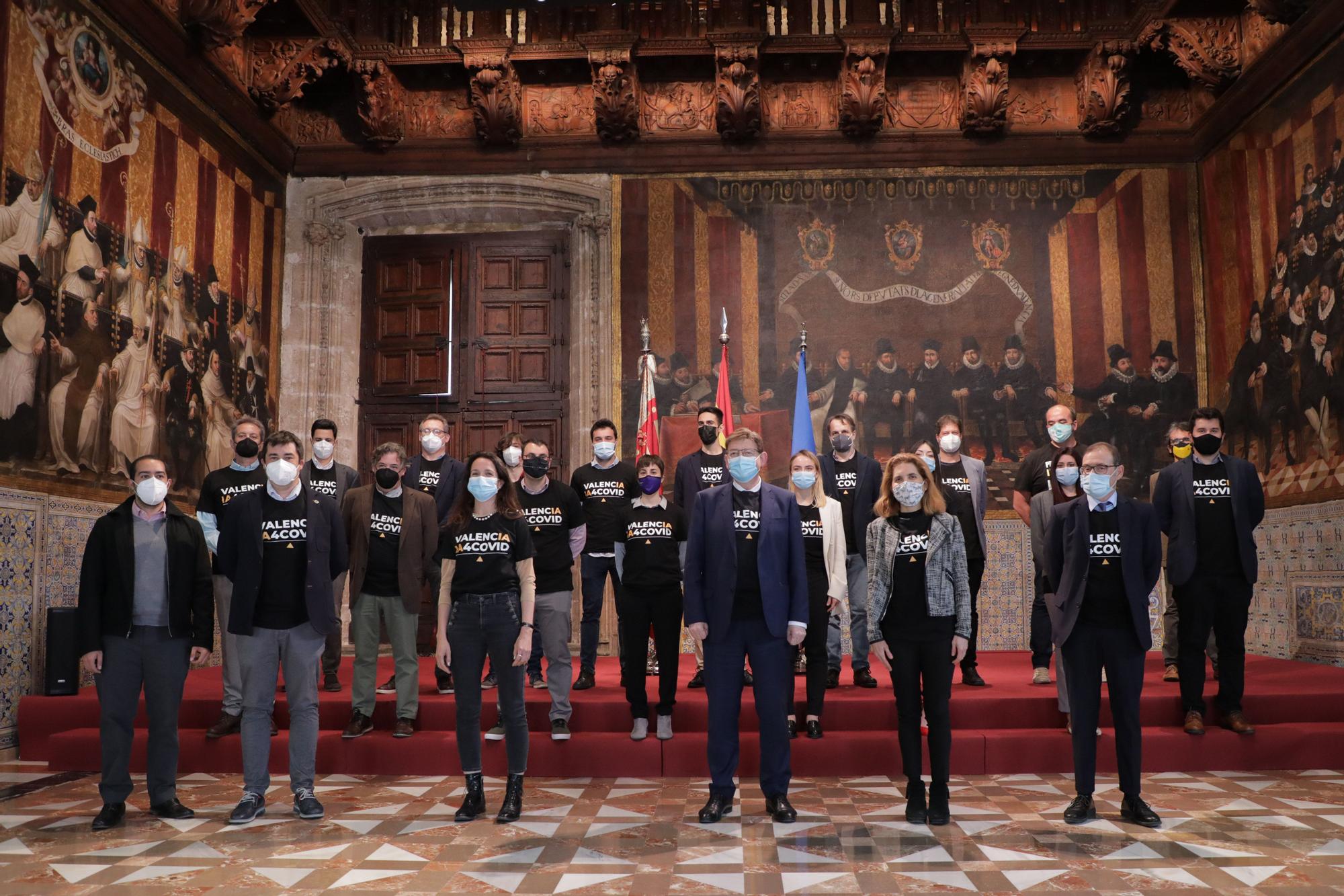 Imagen de Alberto Conejero y su equipo en la visita a Ximo Puig en el Palau de la Generalitat.