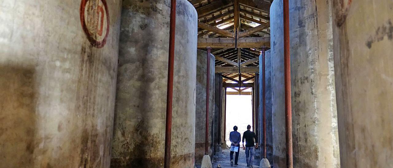 La bodega de la Colonia comunica con la alcoholera que avanza hacia una ruina irreversible. | ÁXEL ÁLVAREZ