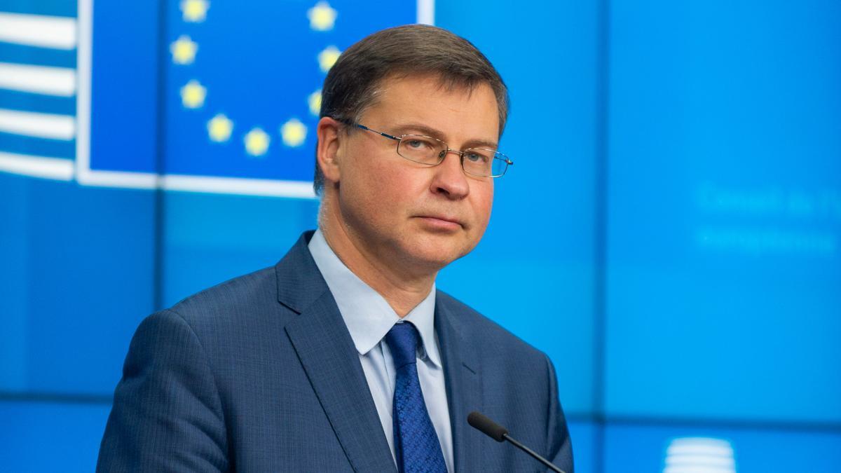 Valdis Dombrovskis, vicepresidente económico de la Comisión Europea.